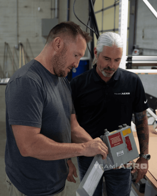 Image featuring Team Aero Principal Jeffrey Altendorf and Operations Manager Justin Corona